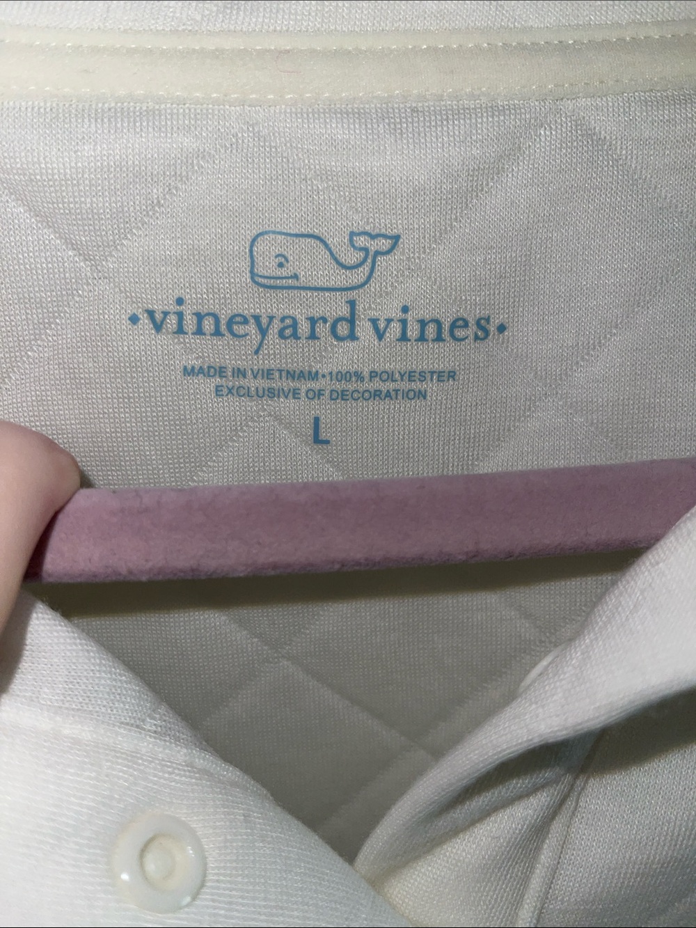 Vineyard Vines Cream Quilted Snap Pullover Size Large - Picture 3 of 7